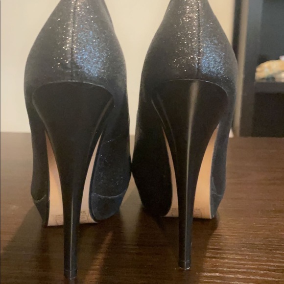 Sparkly Black Platform Stiletto Pumps - Picture 3 of 4
